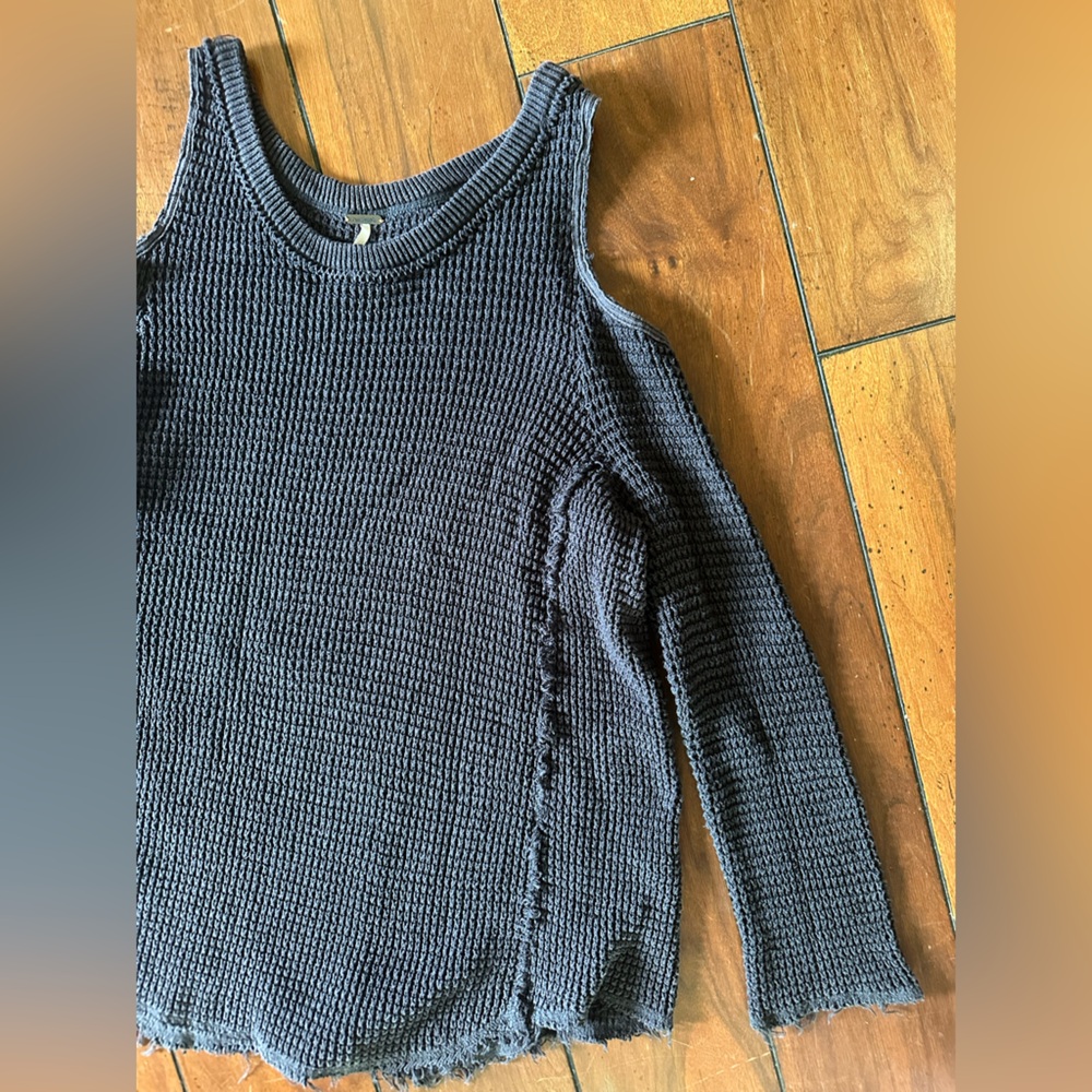 Free People- Charcoal Moonshine Sweater - Picture 6 of 10